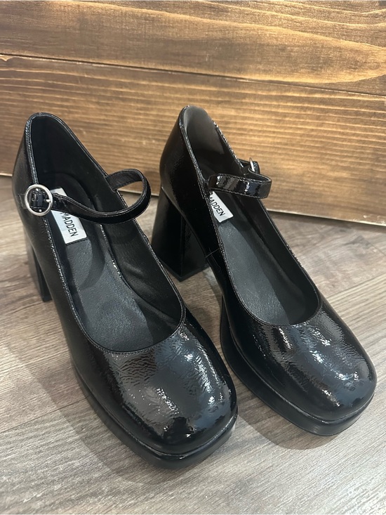 Steve Madden Shoes - Steve Madden Black Patent Mary Jane Block Heels